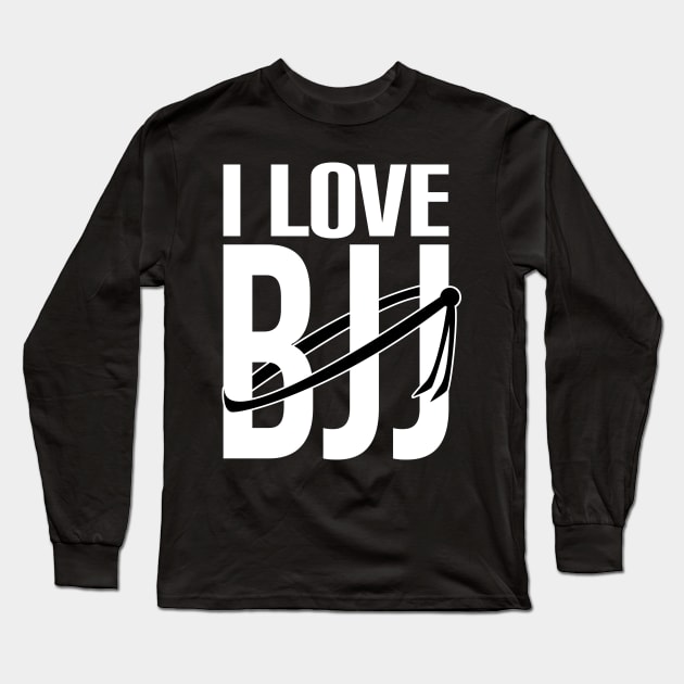 I love bjj - brazilian jiu jitsu black belt Long Sleeve T-Shirt by fighterswin